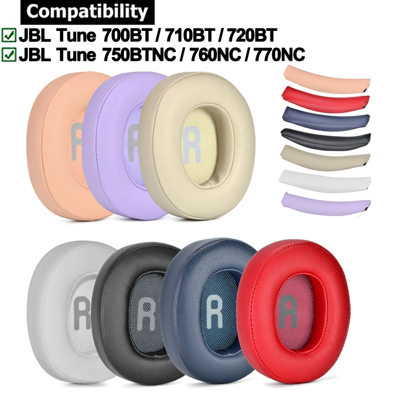 แผ่นรองหูฟังสําหรับ JBL Tune 700BT 710BT 720BT 750BTNC 760NC 770NC หูฟังแผ่นรองหูฟังเบาะฟองน้ํา Earmuffs ชุดหูฟังแถบคาดศีรษะ