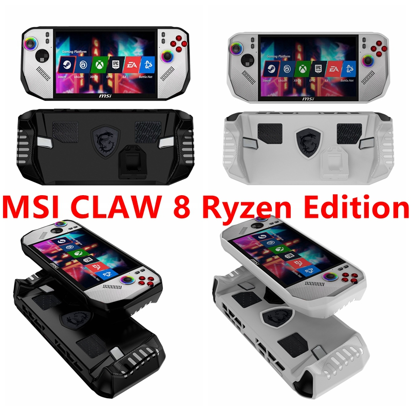 เคสป้องกัน เข้ากันได้กับ MSI Claw 8 Ryzen Edition Soft TPU Protector Cover Shell พร้อมขาตั้งสําหรับ 