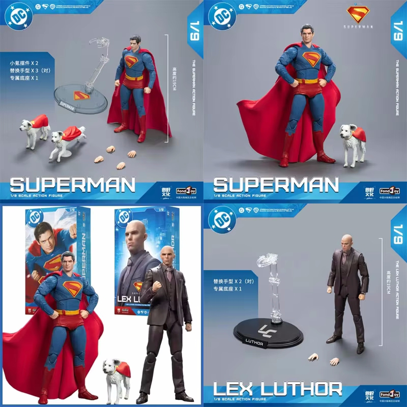 100% Original Fondjoy Superman Action Figuredc 19 ซม.Lex Luthor Justice League Superman Krypto ตัวเล