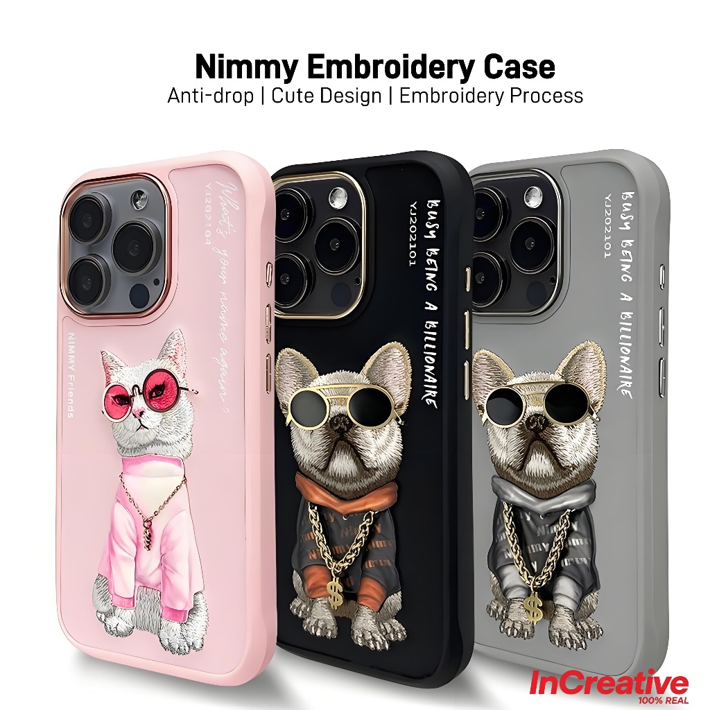 Nimmy น่ารัก เคสไอโฟน 16 15 Pro Max/16pm/15pm - เย็บปักถักร้อย กันกระแทก matte cute case