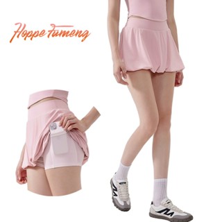 กระโปรงเอวสูงสำหรับเล่นเทนนิส แบบสั้น มาพร้อมกระเป๋าซ่อนภายใ…