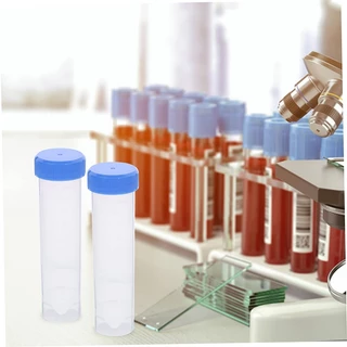 50 ชิ้น หลอดทดลอง 50ml ฝาเกลียวสีฟ้า หลอดเก็บตัวอย่าง พลาสติกเกรด Lab หลอดใส่สี