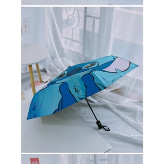 ร่มลายตะเข็บเปิดอัตโนมัติ-ดีไซน์น่ารักเคลือบป้องกันรังสียูวีใช้คู่สําหรับแดดและฝนพับได้อัตโนมัติเต็มรูปแบบเหมาะสําหรับผู้ชายแล