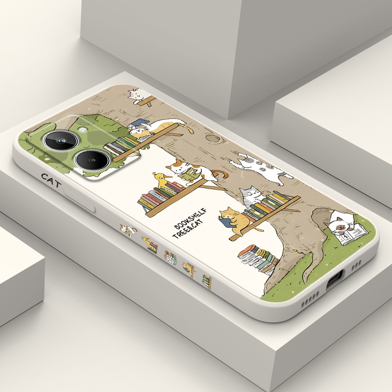 Tree Catเคสโทรศัพท์สําหรับRealme C71 C75 C65 C55 C35 C63 C53 C21Y C25 C25S C12 15T 14 13 11 Pro Plus 4G 5Gแฟชั่น