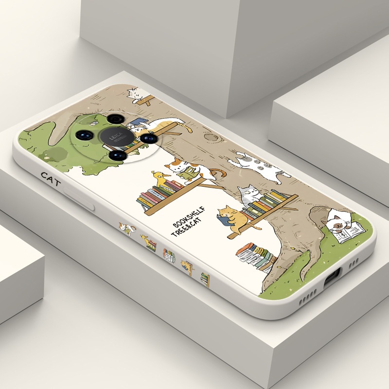 Tree Catเคสโทรศัพท์สําหรับHuawei Honor X9B X9A X9C X8 X8B X7B X6B Y8P Y7A 4G 5G Creative Design Cove