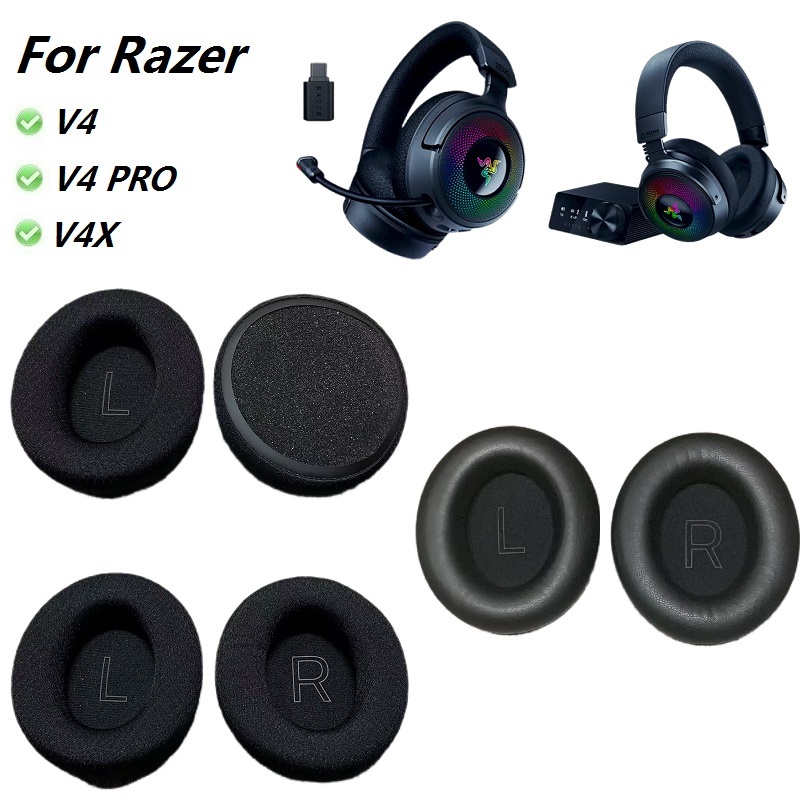 Original แผ่นรองหูฟังสําหรับ Razer Kraken V4/V4 PRO เกมหูฟังเปลี่ยน V4X Earmuff แผ่นรองหูฟัง