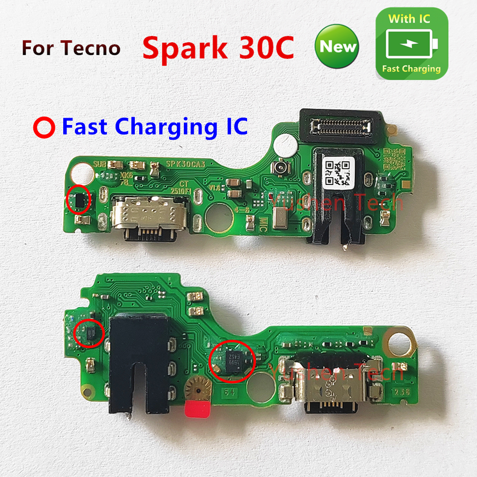 สําหรับ Tecno Spark 30c KL5 USB ชาร์จพอร์ต Flex Cable connector Type-C แท่นชาร์จซ็อกเก็ตไมโครโฟนเปลี่ยน fast Charge Board