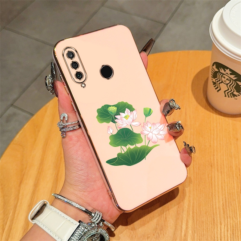 Electroplating Straight Edge Drawing Lotus Huawei p30 lite, Huawei P20 lite, Huawei p30/p20
