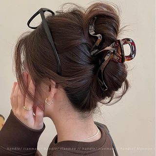 Tortoiseshell Wave Grab Clip Female Large High-End Feel Hair Clip Hair Volume More Shark Clip Back Head Hair Accessories