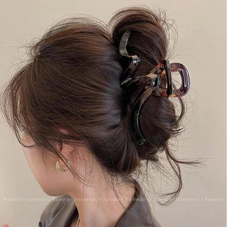 Tortoiseshell Wave Grab Clip Female Large High-End Feel Hair Clip Hair Volume More Shark Clip Back Head Hair Accessories