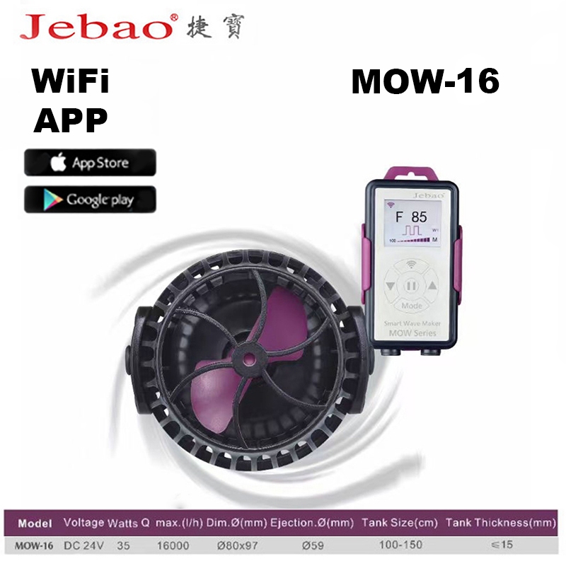 Jebao/Jecod MOW Series Smart WiFi Aquarium Water Wavemaker Pump สําหรับถังปลาน้ําเค็มและน้ําจืด