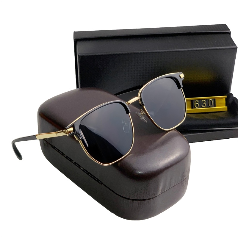 แว่นตากันแดดสำหรับผู้ชาย แบบโลหะ ป้องกัน UV มีเฉดสีดำ ใช้งานได้ทั้งขับรถและสวมใส่เมื่อเดินทาง