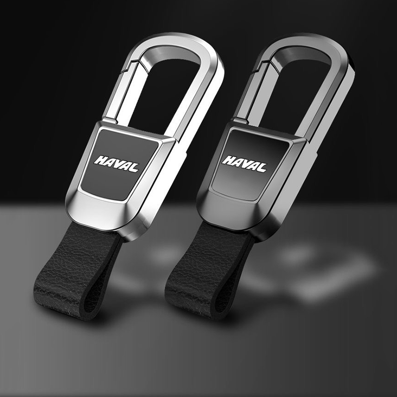 Fit สําหรับ Haval H1 H2 H6 H7 H9 Jolion Darogo Anti-lost พวงกุญแจรถโลหะพวงกุญแจหนังล็อค Key Chain Ho