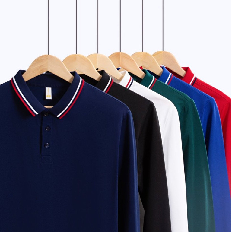 เสื้อโปโลแขนยาวสำหรับผู้ชาย สไตล์การทำงานและลำลอง ระบายอากาศดี ทนทาน และแห้งไว