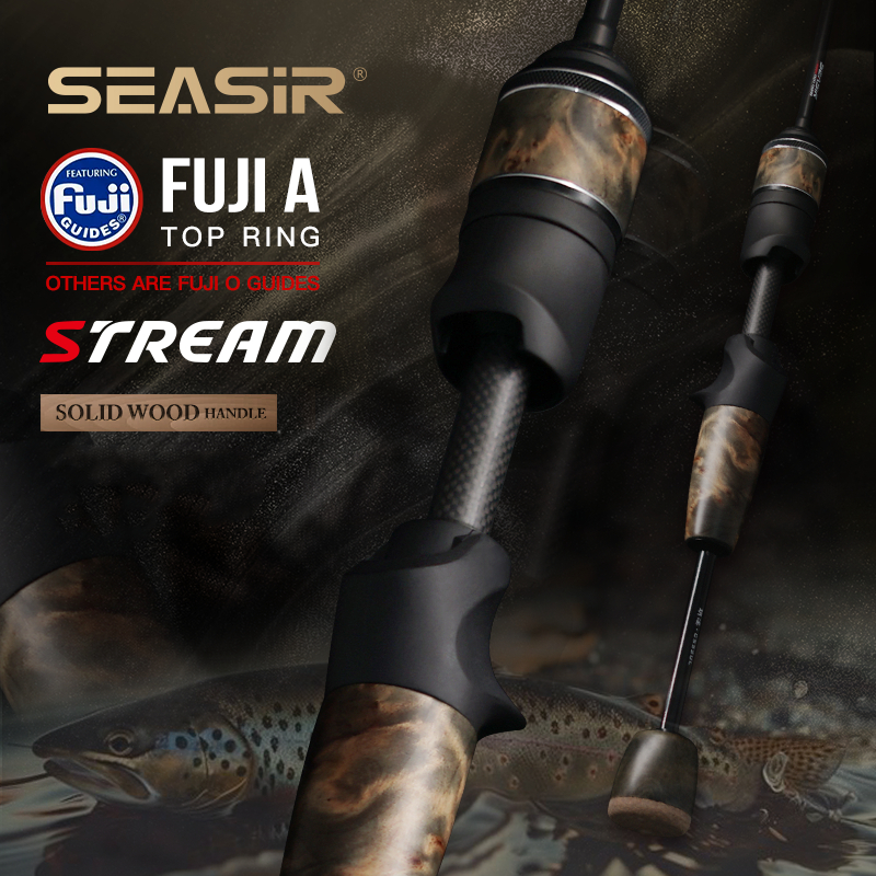 SEASIR ยี่ห้อ Stream Solid ไม้ตกปลา Rod FUJI A + O คู่มือแหวน UL1.57M-1.98M 86G Ultralight BFS 40T ค
