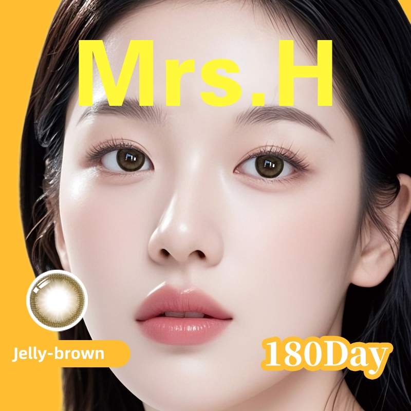 คอนแทคเลนส์ Mrs.H (COD) Graded(0~-10.00) เลนส์ธรรมชาติ เลนส์อ่อนสีน้ําตาล ใช้งานรายปี 14.5 มม.