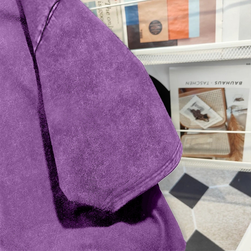 【พร้อมส่ง】🔥NASA ทรงโอเวอร์ไซส์ ผ้าฝ้ายแท้100% คอกลม ใส่ได้ทั้งชายหญิง เสื้อยืด💜ลายสีม่วง เสื้อYG1099 - รูปที่ 4