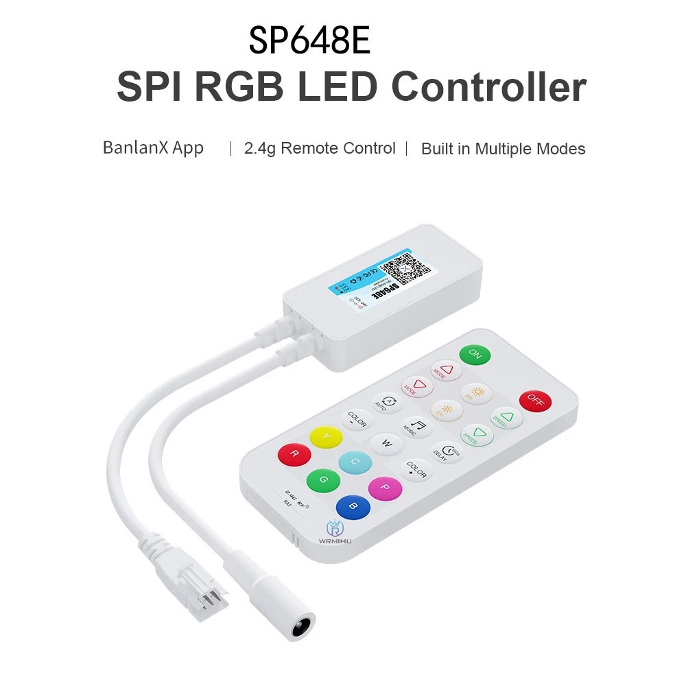 DC5-24V SP648E SPI 3-Channel RGB เพลงบลูทูธ LED Controller APP ควบคุมสําหรับ WS2812B 2811 พิกเซลที่อ