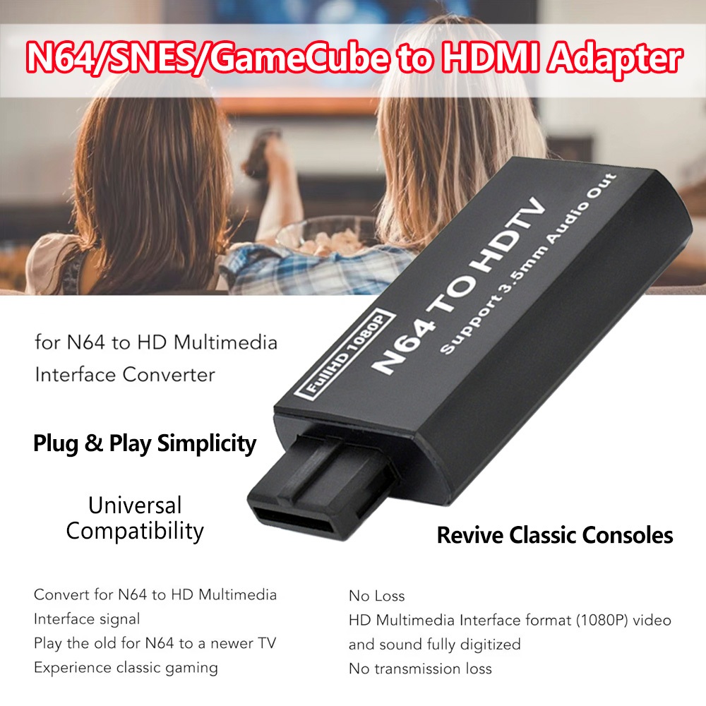 อะแดปเตอร์ HD HDMI Plug & Play สําหรับ Nintendo 64, SNES, NGC คอนโซล N64/SNES/GameCube to HDMI Conve