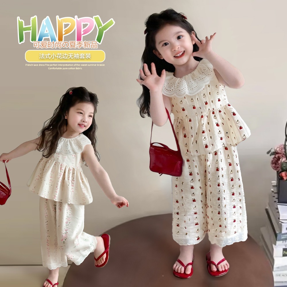 สูทลูกไม้แขนกุดสำหรับฤดูร้อน ดีไซน์หวานเหมือนเจ้าหญิง มาพร้อมเสื้อกั๊กและกระโปรงตุ๊กตาปิดหน้าอก