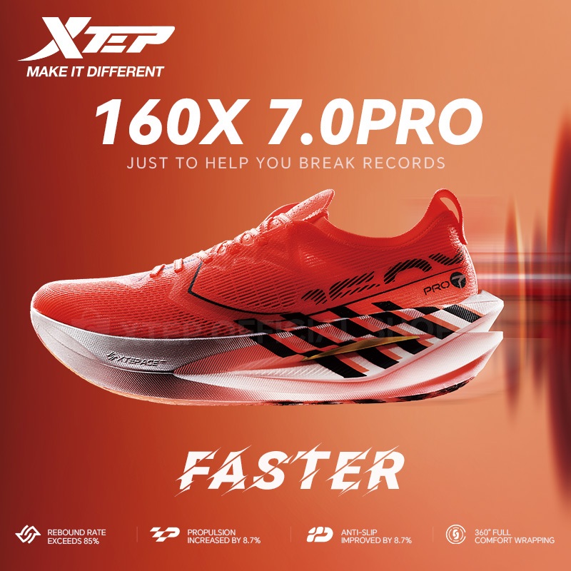 【xtep】160X7.0 PRO | รองเท้าวิ่ง Racing 42KM+ Marathon Super Carbon Plate Running Shoes PACE 3-4
