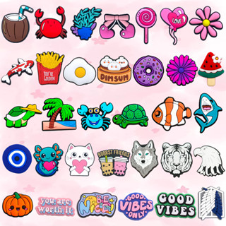 รองเท้าแตะหัวเข็มขัด PVC ลายต้นมะพร้าว สไตล์การ์ตูน สำหรับตก…