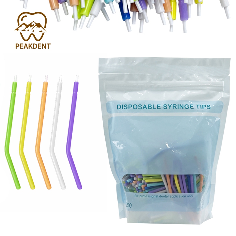 250 ชิ้น/ถุงหัวฉีดแบบใช้แล้วทิ้งเคล็ดลับสําหรับทันตกรรม Triple Air Water Syringe 3 Way Syringe สําหร