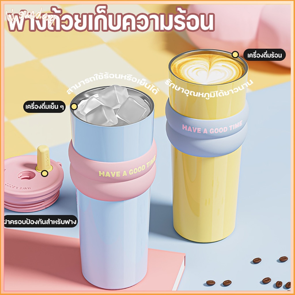 (จัดส่งจากประเทศไทย)ฟางถ้วยเก็บความร้อน จุขนาดใหญ่ 316 สแตนเลส พร้อมหลอด Americano Cup แก้วกาแฟ ถ้วยน้ำความ 710ML