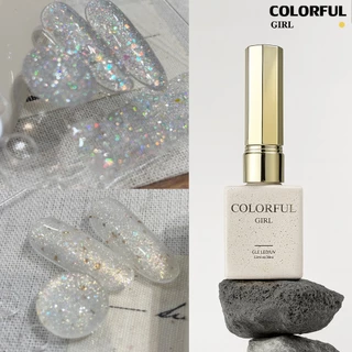 【พร้อมส่ง】Colorful Girl สีเจลกลิตเตอร์ บิงเยว่ / ยุนปั๋ว｜ขวดครีม 15ml｜เอฟเฟกต์วิ้งละอองดาว & นมหรูระยิบระยับ｜ทาทับได้ สีใสเม็ดเล็ก / ผสมทองคำเปลว
