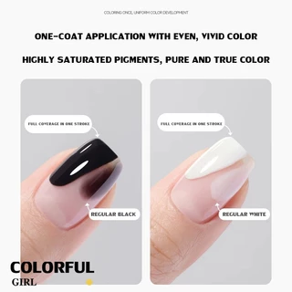 【สินค้าพร้อมส่ง】เจลทาเล็บ Colorful Girl | สีขาว, สีดำ | สีเข้มข้น ทาเพียงครั้งเดียวชัด | ปลอดภัยและเป็นมิตรกับสิ่งแวดล้อม