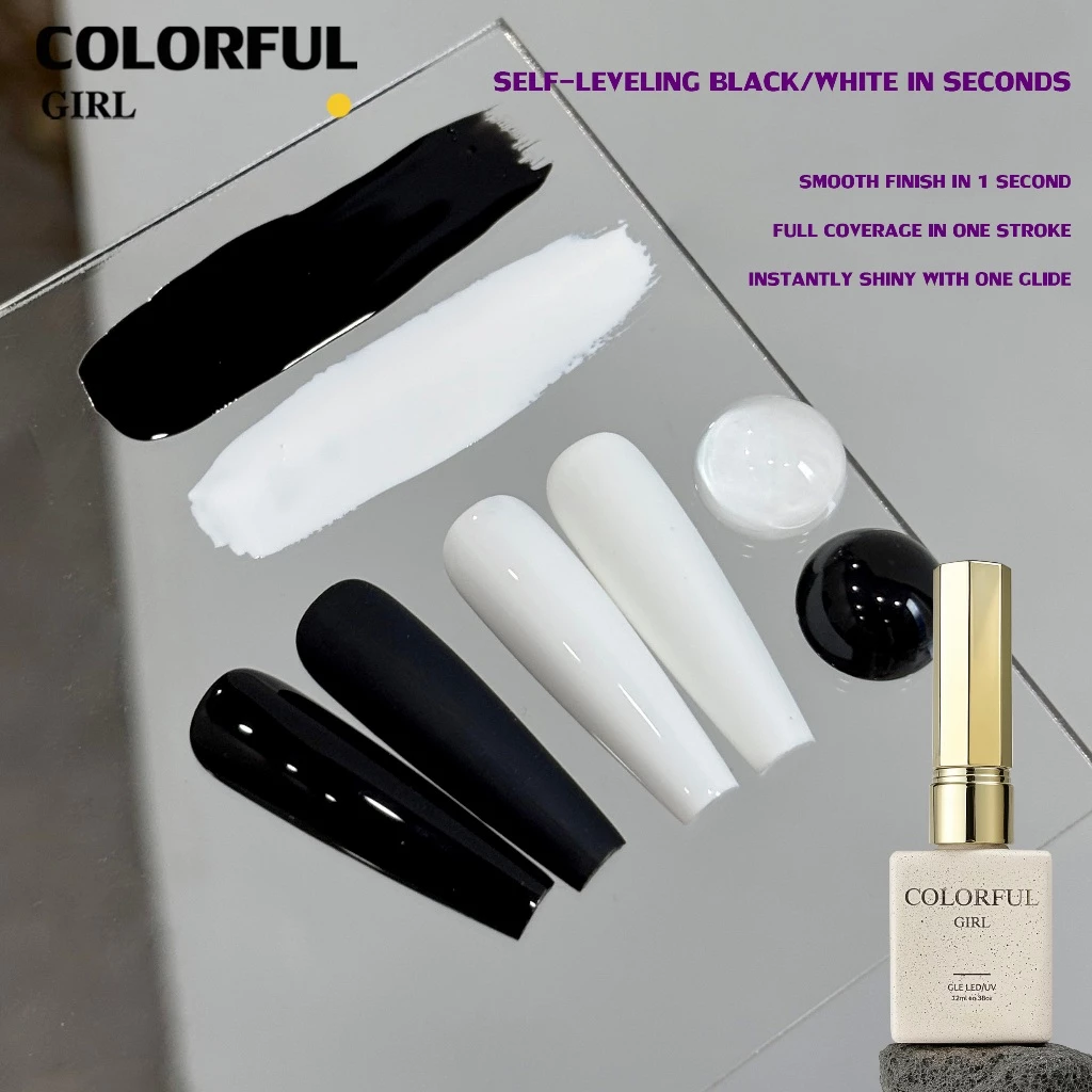 【สินค้าพร้อมส่ง】เจลทาเล็บ Colorful Girl | สีขาว, สีดำ | สีเข้มข้น ทาเพียงครั้งเดียวชัด | ปลอดภัยและเป็นมิตรกับสิ่งแวดล้อม