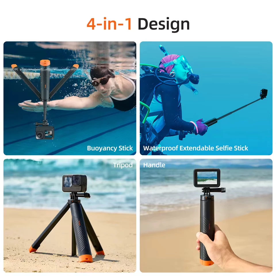 Telesin Buoyancy rod Floating tripod selfie stick for Gopro/Insta360 / DJI Osmo360 / Action 5Pro/4/3 thumbnail 5