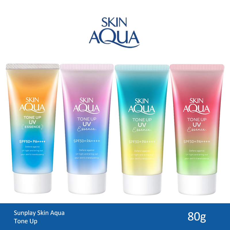 Sunplay Skin Aqua Tone Up Essence Sunplay Tone Up Sunscreen 80g (ลาเวนเดอร์/มิ้นท์กรีน/โรส ออร่า/ลาเ
