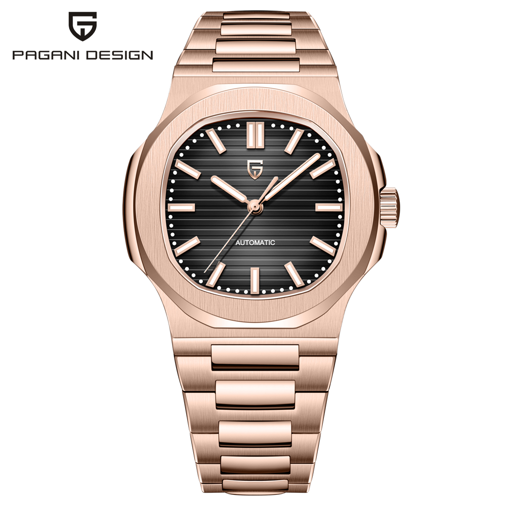 PAGANI DESIGN 2026 ใหม่นาฬิกาอัตโนมัติ Rose Gold PD-1728 สแตนเลส Seagull ST6 นาฬิกากันน้ําสําหรับผู้ชายกีฬา Luminous Luxury Sapphire Glass นาฬิกา