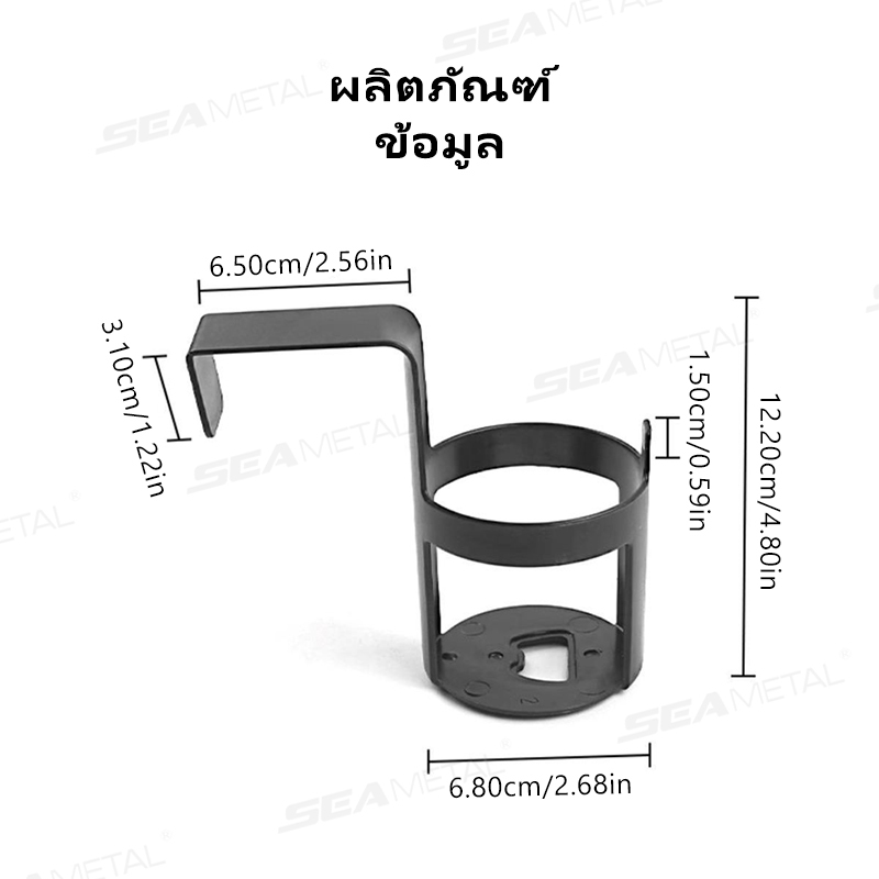 SEAMETAL ที่วางแก้วประตูรถ ที่วางแก้วรถ ที่เก็บของประตูรถ พกพาง่าย ติดตั้งง่าย ราคา ถูกที่สุด ดีลบีเคเค แกลเลอรีภาพที่ 3