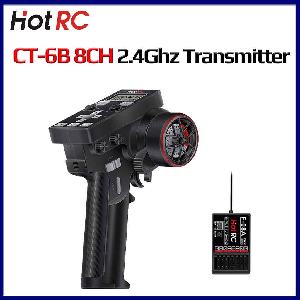 HOTRC CT-6B 8CH 2.4 Ghz One-hand รีโมทคอนโทรล F-08A 8 ช่อง PWM Receiver เดี่ยวเครื่องส่งสัญญาณสําหรั