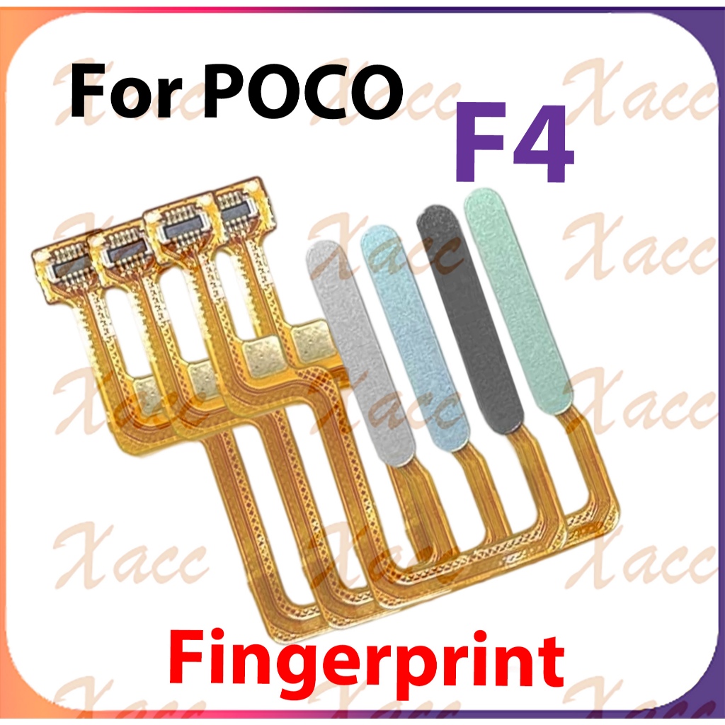 สําหรับ Poco F4 ปุ่มเปิดปิดสายเคเบิล Flex พร้อมสวิตช์เปลี่ยนเซ็นเซอร์ ID Touchลายนิ้วมือ