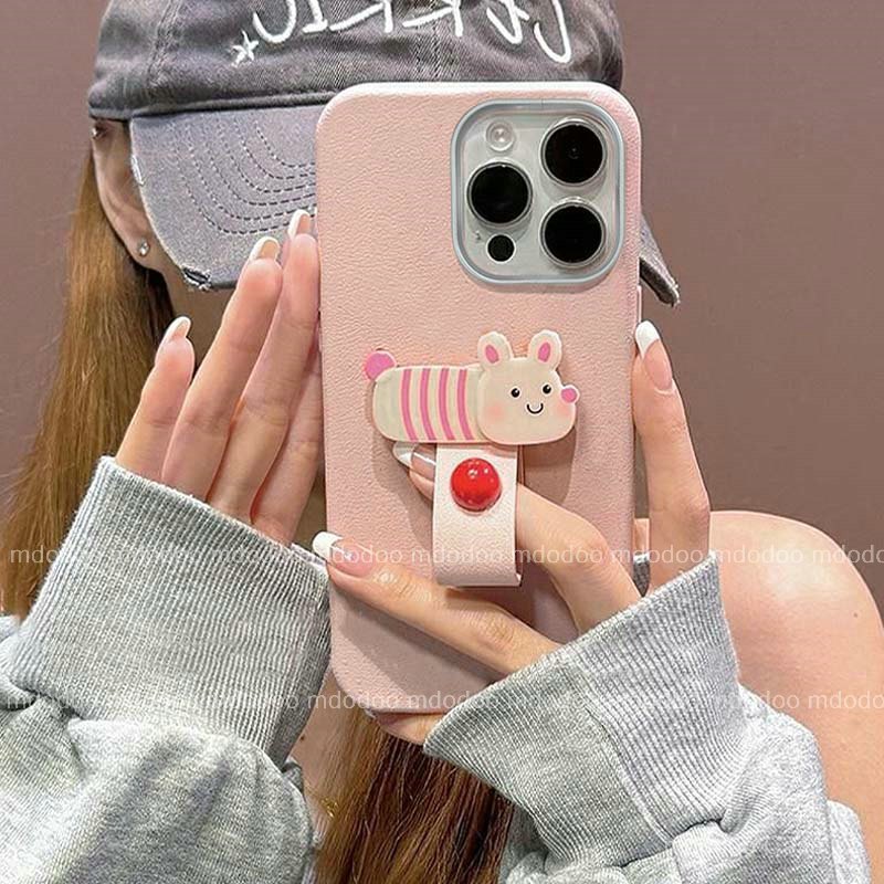 เคส Cute Ring Stand Cellphone For Huawei Honor 400 Lite Pro 200 Smart 5G X8 X6 X6S X7C X7B 4G X7A X7 4G X50i X40 GT X30 90 Honor400Pro Leather Cartoon Animal Candy Matte Metal lens frame Anti-fall Soft Phone Case PW 08 - รูปที่ 2