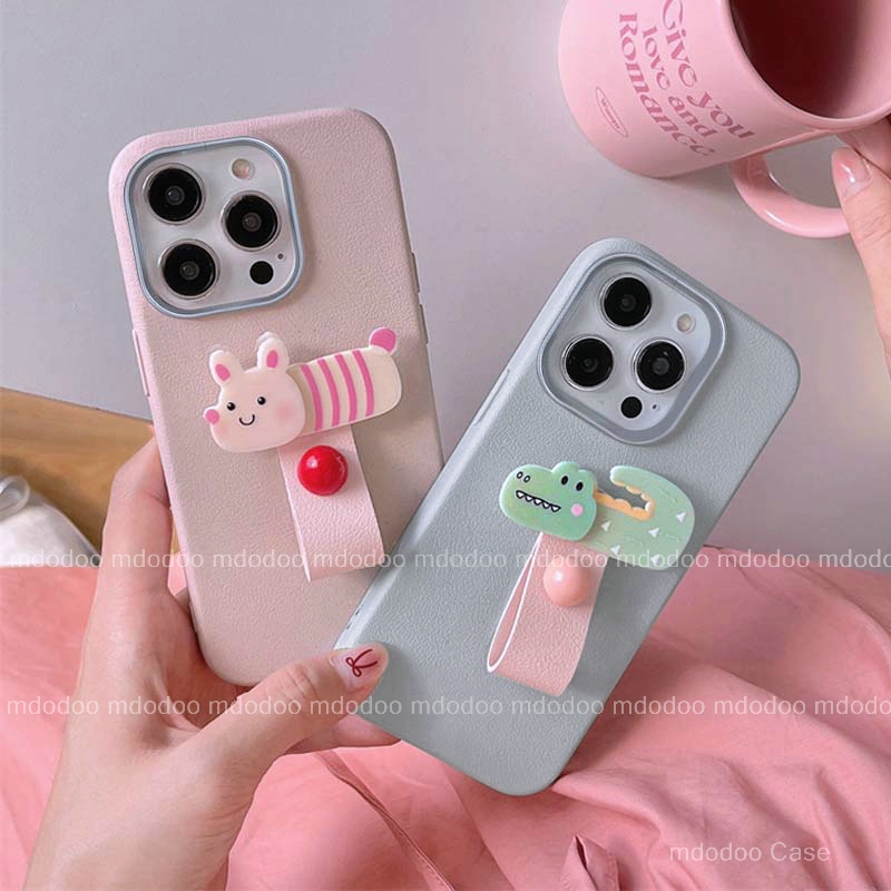 เคส Cute Ring Stand Cellphone For Huawei Honor 400 Lite Pro 200 Smart 5G X8 X6 X6S X7C X7B 4G X7A X7 4G X50i X40 GT X30 90 Honor400Pro Leather Cartoon Animal Candy Matte Metal lens frame Anti-fall Soft Phone Case PW 08 - รูปที่ 7