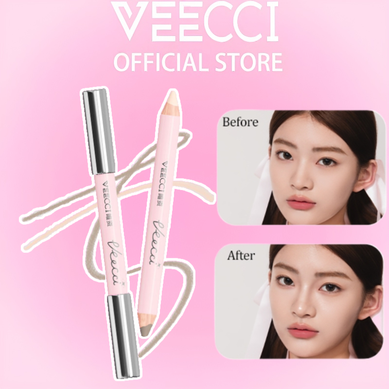 VEECCI  ปากกาคอนซีลเลอร์คอนทัวร์ ไฮไลท์ สองหัว สามมิติ สําหรับคอนทัวร์จมูก คอนซีลเลอร์ Contour กลางแจ้ง