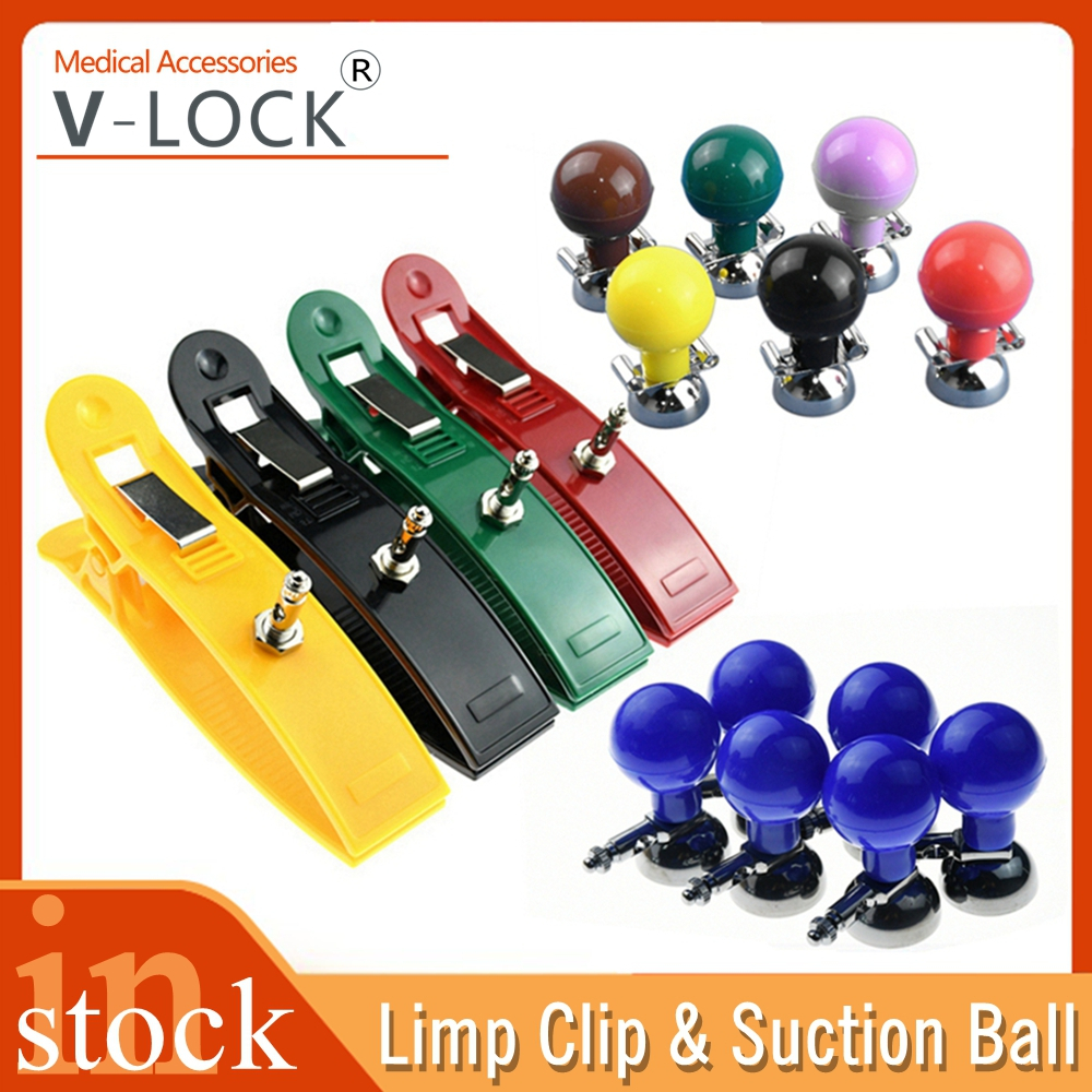 4 ชิ้น/เซ็ต Limb Clamp Electrode 6 ชิ้น/เซ็ตหน้าอกดูด Ball Ecg Electrodes มัลติฟังก์ชั่นสําหรับ Ekg สายเครื่อง
