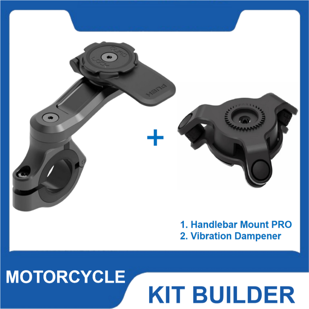 Quad Lock ທີ່ຈັບໂທລະສັບມົດໄຊຄາ Handlebar Mount PRO ພ້ອມຊຸດລົດການສັ່ນ 2 ລາຍການ