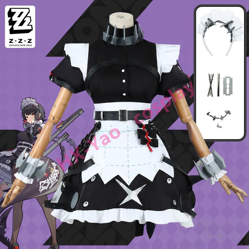 【HX-YAO】Zenless Zone Zero Ellen Joe cosplay ชุดแม่บ้านฉลามคอสเพลย์อะนิเมะชุดการแสดง การคืนค่าที่สมบู