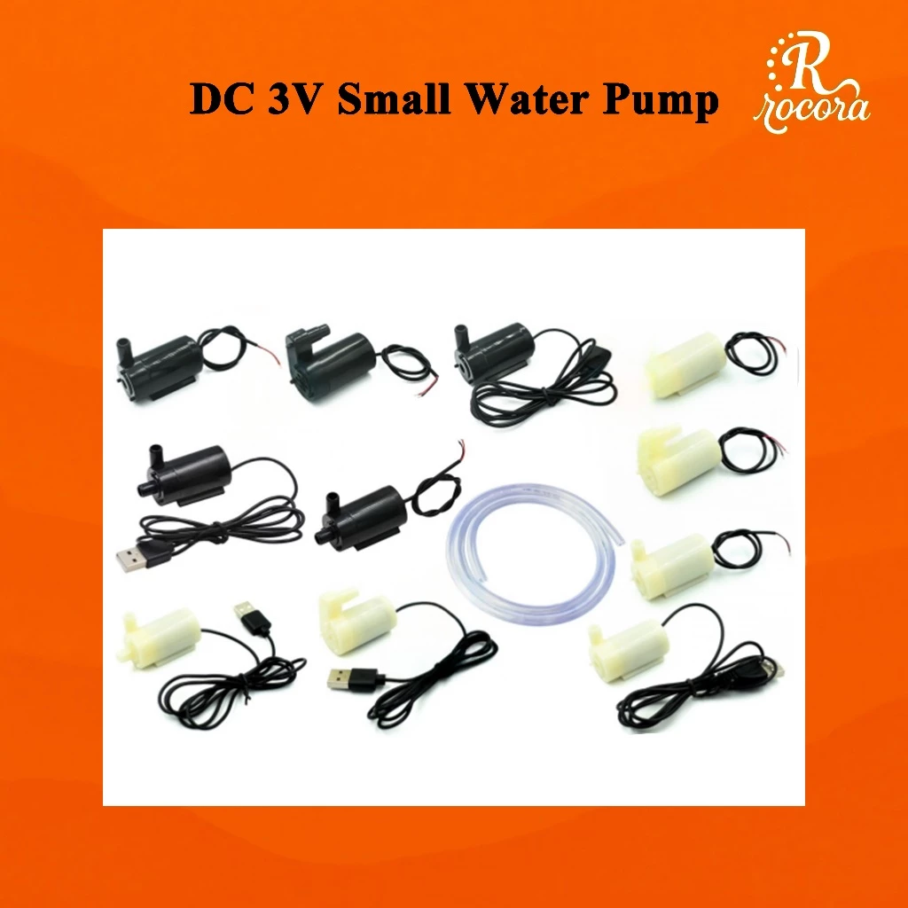 ปั๊มน้ำขนาดเล็ก DC 3V 3W แบบจุ่ม สำหรับบ่อน้ำพุ ตู้ปลา และไฮโดรโพนิกส์ รองรับ 4.5V 5V 6V