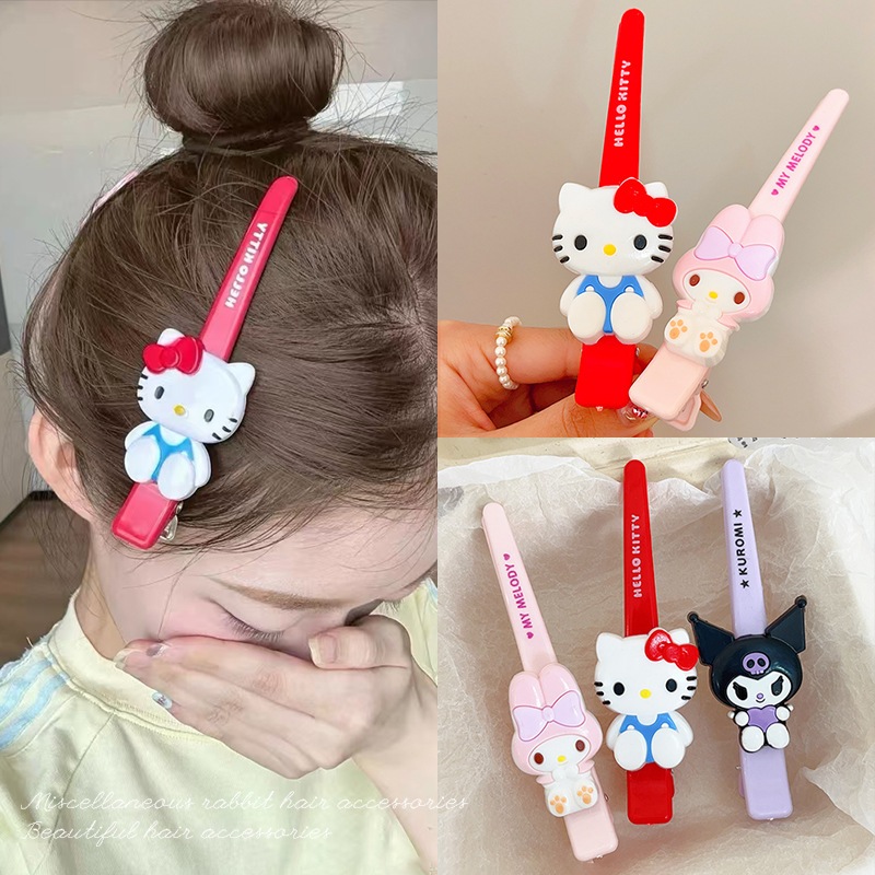 SANRIO การ์ตูนคลิปผม ออกแบบหวานๆ มีตุ๊กตาประกอบ สำหรับตกแต่งทรงผมให้น่ารักและแฟชั่น