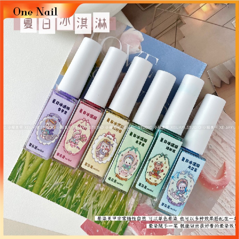 XIAOYI สีน้ําลิควิดรอยเปื้อน (ชุด 6 สี) วาดเส้น รอยเปื้อน สไตล์ Essential