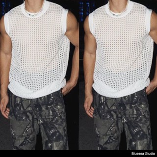 BS |VEST เสื้อกล้ามแขนกุด ผ้า Kint เสื้อซัมเมอร์ Unisex ระบา…