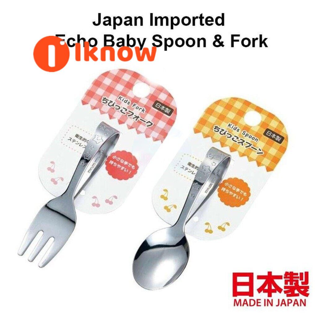 รู้จัก คลังสินค้าพร้อม Japan echo ช้อนหรือส้อมเด็ก ป้อนอาหารด้วยตนเอง ช้อนส้อม blw Food Kids Spoon ช