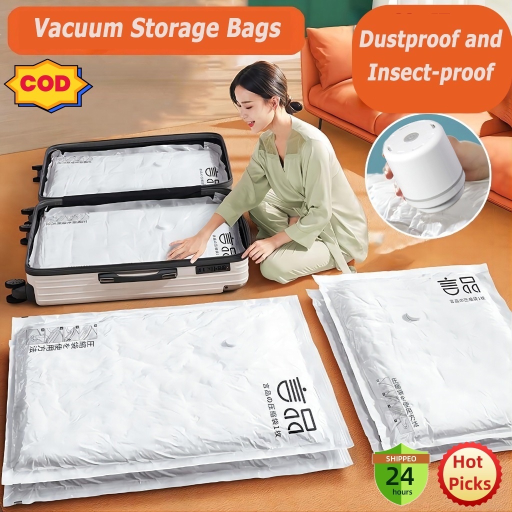 (สามารถใช้ซ้ำได้) ถุงสูญญากาศ จัดเก็บของ #กระชับพื้นที่ มีวาล์วถุงเหนียวมีความหนาทนทาน ไม่ขาดง่าย vacuum bag