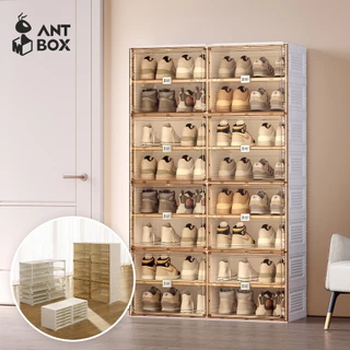 ANTBOX [พร้อมส่ง !!] กล่องใส่รองเท้า-ตู้ใส่รองเท้า ติดตั้งง่าย พับเก็บได้ มีหลายช่องเก็บ ประตูแม่เหล็ก แข็งแรงทนทาน กันน้ำกันแดด